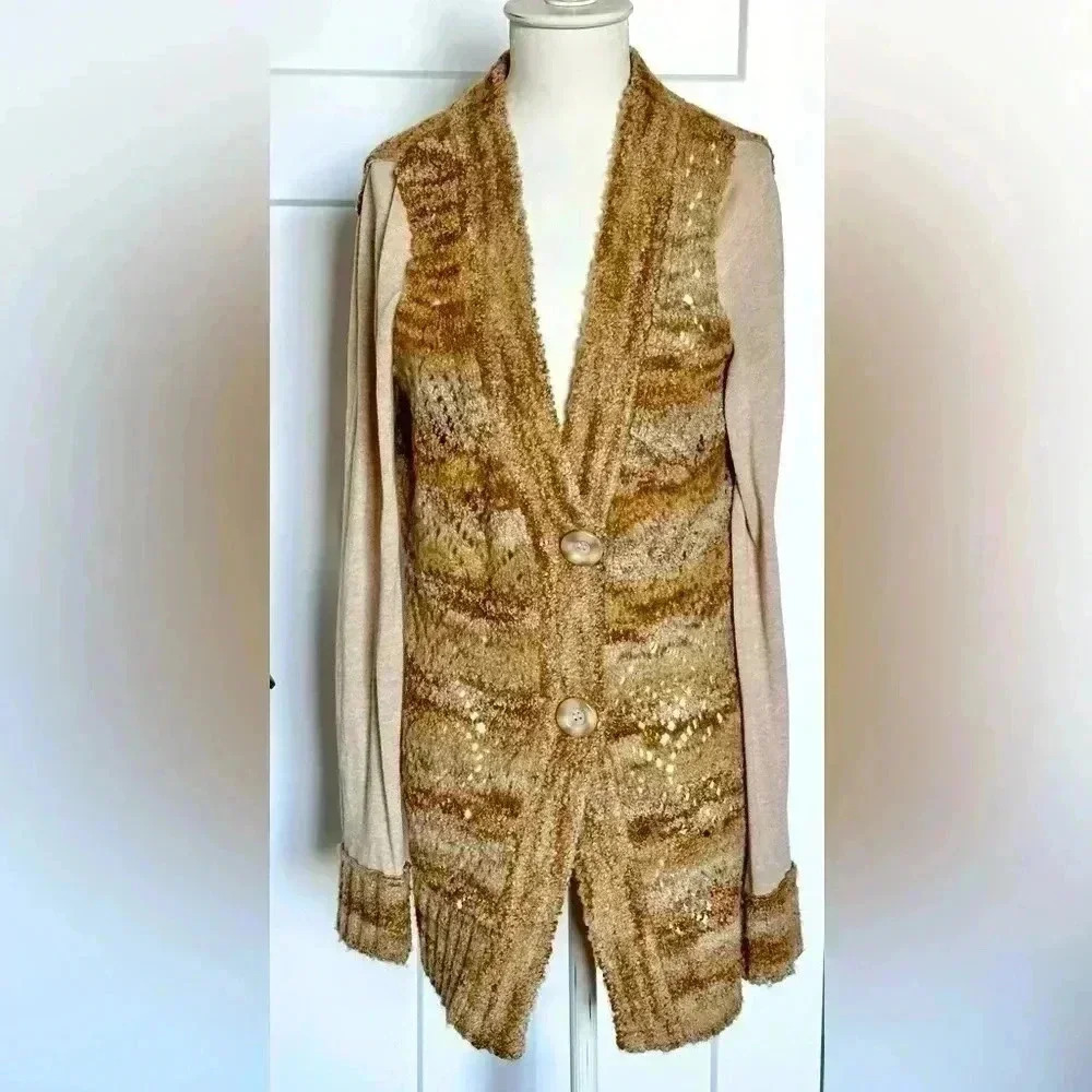 BKE Buckle Women’s Brown Wool Blend Knit Button Down Cardigan Sweater🤎